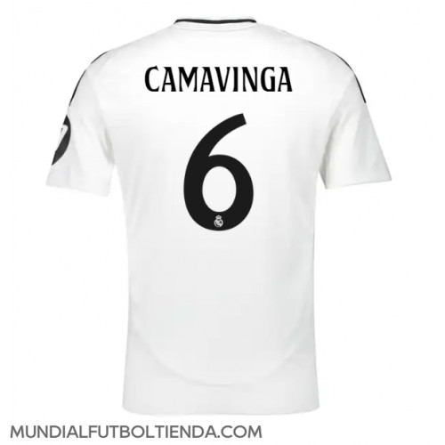 Camiseta Real Madrid Eduardo Camavinga #6 Primera Equipación Replica 2024-25 mangas cortas